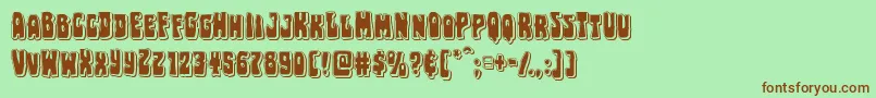 Pocketmonsterpunch Font – Brown Fonts on Green Background