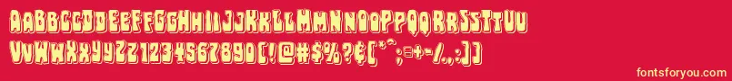 Шрифт Pocketmonsterpunch – жёлтые шрифты на красном фоне