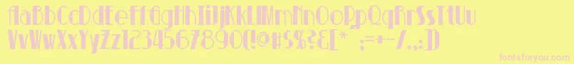 Suchet Font – Pink Fonts on Yellow Background