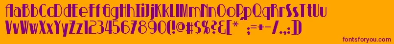 Suchet Font – Purple Fonts on Orange Background