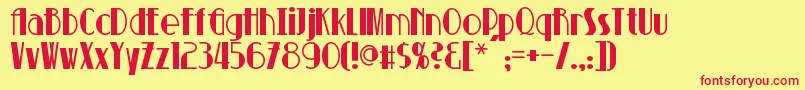 Suchet Font – Red Fonts on Yellow Background