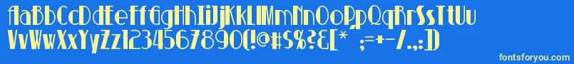 Suchet Font – Yellow Fonts on Blue Background