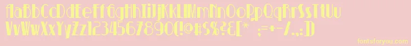 Suchet-Schriftart – Gelbe Schriften auf rosa Hintergrund