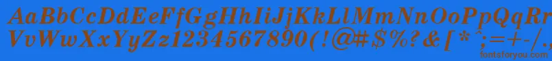 SchoolBoldItalic Font – Brown Fonts on Blue Background