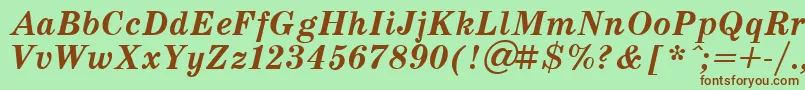 SchoolBoldItalic Font – Brown Fonts on Green Background