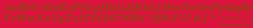 SchoolBoldItalic Font – Brown Fonts on Red Background