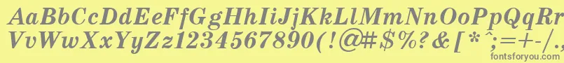 SchoolBoldItalic Font – Gray Fonts on Yellow Background