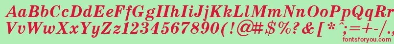 SchoolBoldItalic Font – Red Fonts on Green Background