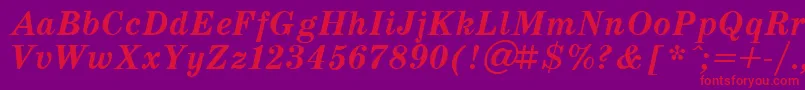 SchoolBoldItalic Font – Red Fonts on Purple Background