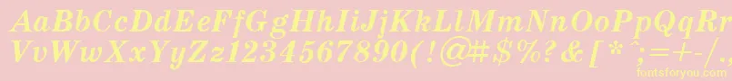 SchoolBoldItalic Font – Yellow Fonts on Pink Background