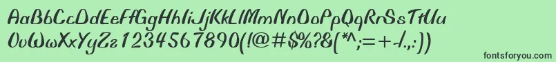 BiffoMt Font – Black Fonts on Green Background