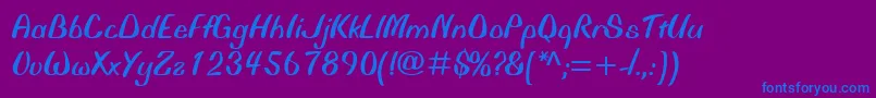 BiffoMt Font – Blue Fonts on Purple Background