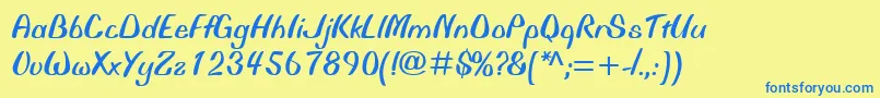 BiffoMt Font – Blue Fonts on Yellow Background