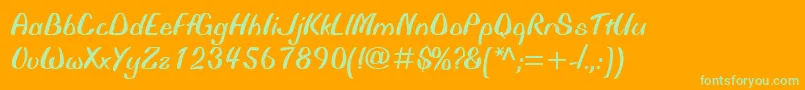 BiffoMt Font – Green Fonts on Orange Background