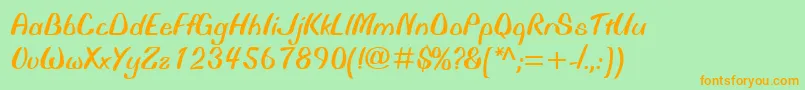 BiffoMt Font – Orange Fonts on Green Background