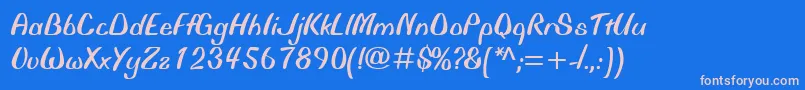 BiffoMt Font – Pink Fonts on Blue Background