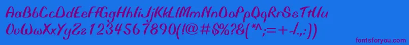 BiffoMt Font – Purple Fonts on Blue Background