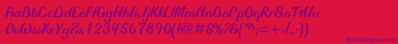 BiffoMt Font – Purple Fonts on Red Background