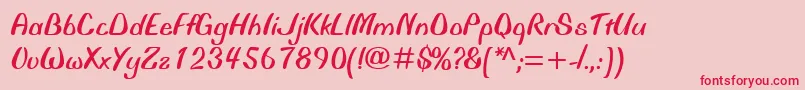 BiffoMt Font – Red Fonts on Pink Background