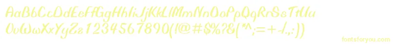 BiffoMt Font – Yellow Fonts on White Background