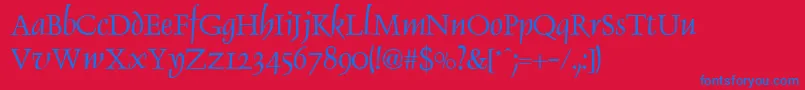 DolphinNormal Font – Blue Fonts on Red Background