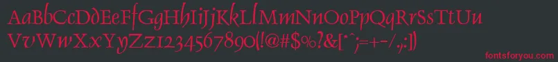 DolphinNormal Font – Red Fonts on Black Background