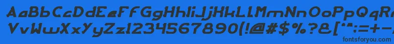 Шрифт ArcadeItalic – чёрные шрифты на синем фоне