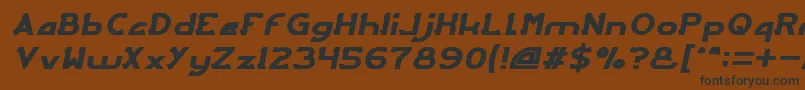 ArcadeItalic-fontti – mustat fontit ruskealla taustalla