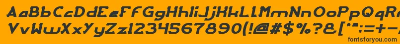 ArcadeItalic-Schriftart – Schwarze Schriften auf orangefarbenem Hintergrund