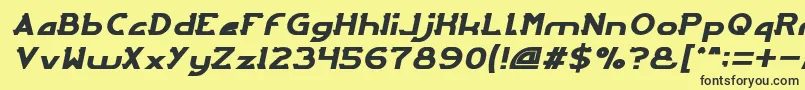 Шрифт ArcadeItalic – чёрные шрифты на жёлтом фоне