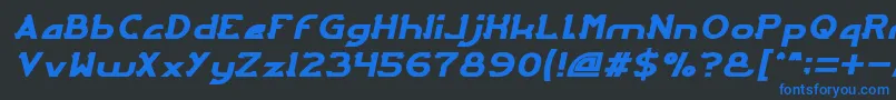 ArcadeItalic Font – Blue Fonts on Black Background