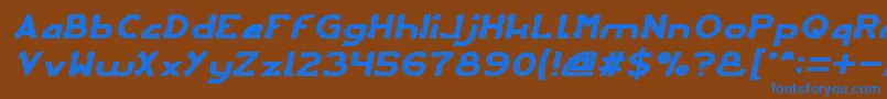 ArcadeItalic Font – Blue Fonts on Brown Background