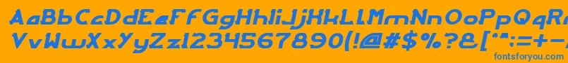 ArcadeItalic Font – Blue Fonts on Orange Background