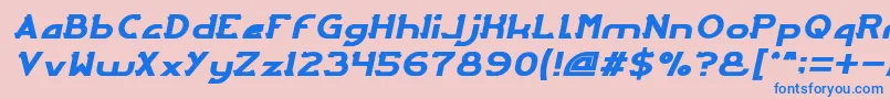 ArcadeItalic-Schriftart – Blaue Schriften auf rosa Hintergrund