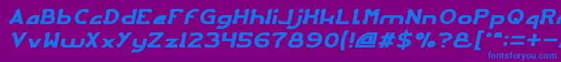 ArcadeItalic Font – Blue Fonts on Purple Background