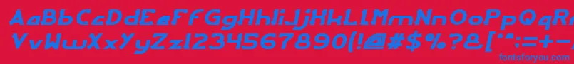 ArcadeItalic Font – Blue Fonts on Red Background