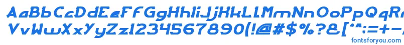 ArcadeItalic-Schriftart – Blaue Schriften auf weißem Hintergrund