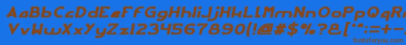 ArcadeItalic Font – Brown Fonts on Blue Background