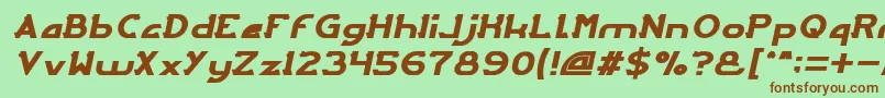 フォントArcadeItalic – 緑の背景に茶色のフォント