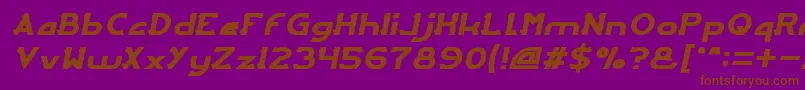 フォントArcadeItalic – 紫色の背景に茶色のフォント