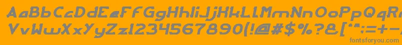 ArcadeItalic-Schriftart – Graue Schriften auf orangefarbenem Hintergrund