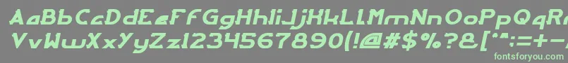 ArcadeItalic-fontti – vihreät fontit harmaalla taustalla