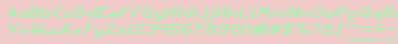 ArcadeItalic Font – Green Fonts on Pink Background