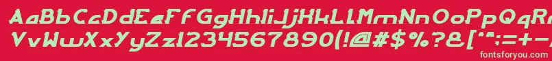 ArcadeItalic-fontti – vihreät fontit punaisella taustalla