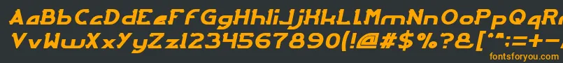 Шрифт ArcadeItalic – оранжевые шрифты на чёрном фоне