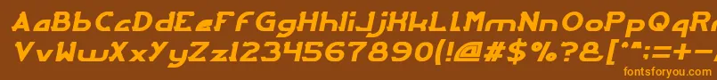 Czcionka ArcadeItalic – pomarańczowe czcionki na brązowym tle