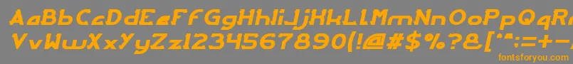 ArcadeItalic-Schriftart – Orangefarbene Schriften auf grauem Hintergrund