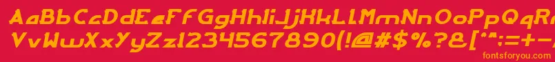 ArcadeItalic Font – Orange Fonts on Red Background