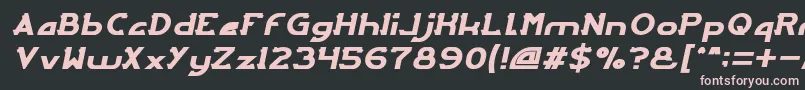ArcadeItalic-fontti – vaaleanpunaiset fontit mustalla taustalla