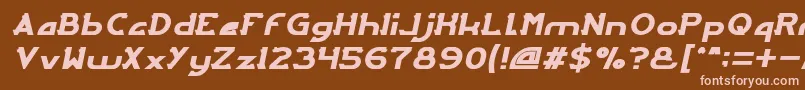 ArcadeItalic Font – Pink Fonts on Brown Background